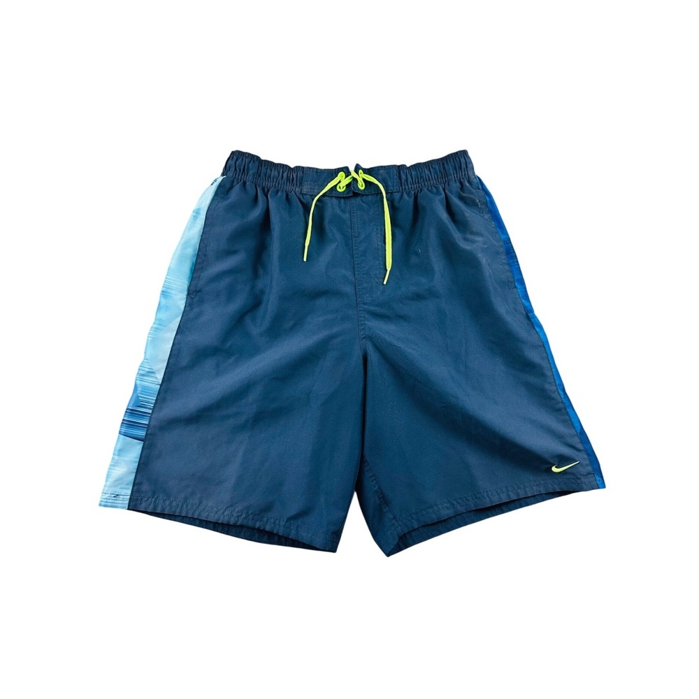 Nike Cloud Dye Blocked Volley Swim Shorts Men L Blue Navy Beach Trunks NES85379